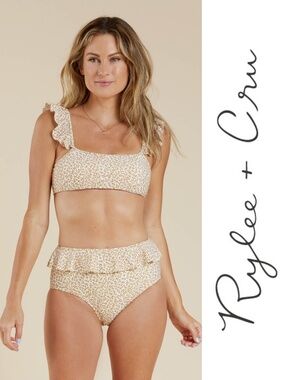 Rylee & Cru - Ruffled Bikini Top & Ruffled High Waisted Bikini Bottom